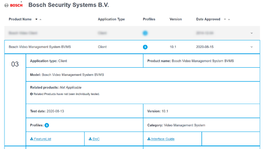 Bosch BVMS cámaras ONVIF VSG VRM 4