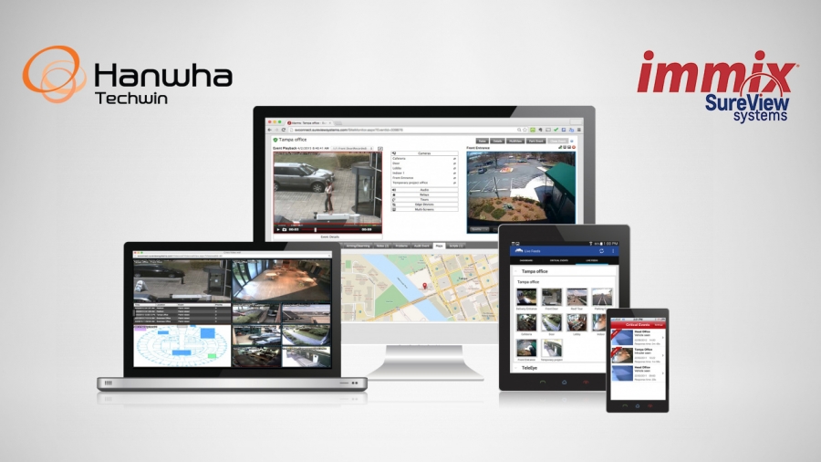 Las soluciones de videovigilancia de Hanwha Techwin se integran con SureView Immx®