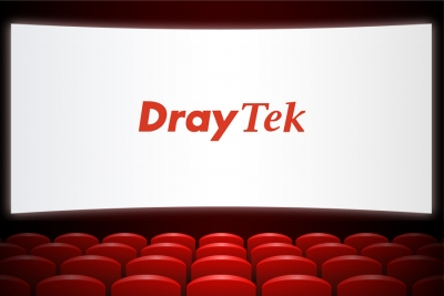 Ejemplo de una red construida con productos de DrayTek en una empresa de cine