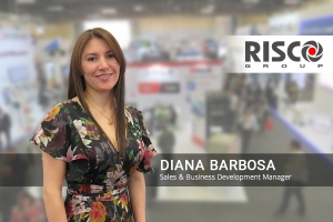 Diana Barbosa, Sales &amp; Business Development Manager de RISCO en la Feria Internacional de Seguridad E+S+S 2019, Bogotá - Colombia.